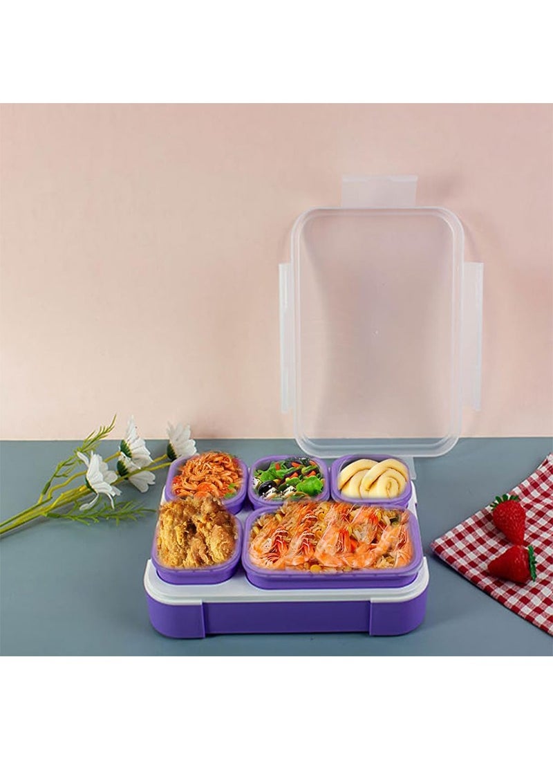 TAPIT - 1000ml Lunch Box for Kids, Student BPA-free Plastic Bento Box for School, Leakproof Food Container with Lids for Babies, Boys and Girls (Blue) - Image 1
