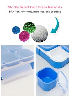 TAPIT 1000ml Lunch Box for Kids, Student BPA-free Plastic Bento Box for School, Leakproof Food Container with Lids for Babies, Boys and Girls (Blue)  - Image 3