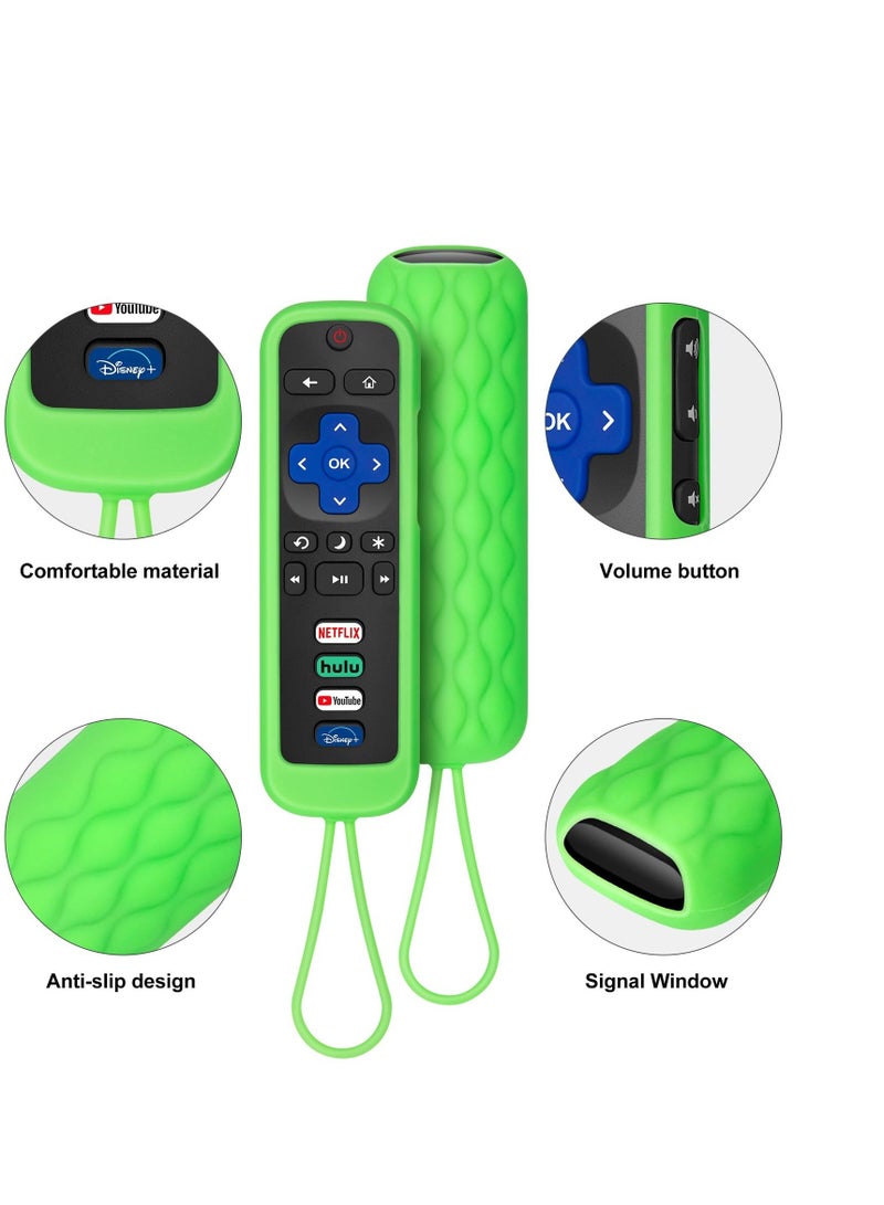 Y&D (Pack of 2) Remote Control Cover for Roku-Remote, Case All Roku TV Remote/TCL Silicone Protective Sleeve Skin Glow in The Dark(Green/Blue) - Image 5