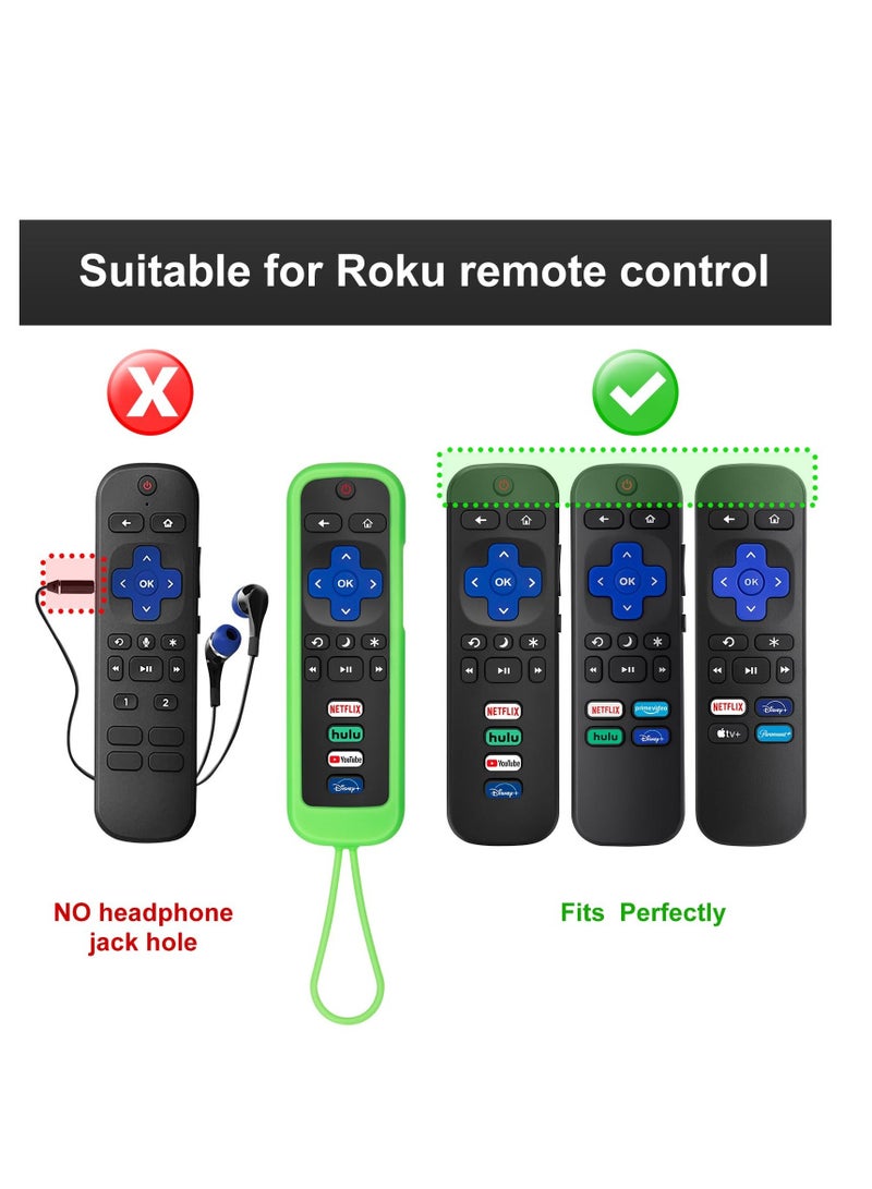 Y&D (Pack of 2) Remote Control Cover for Roku-Remote, Case All Roku TV Remote/TCL Silicone Protective Sleeve Skin Glow in The Dark(Green/Blue) - Image 2