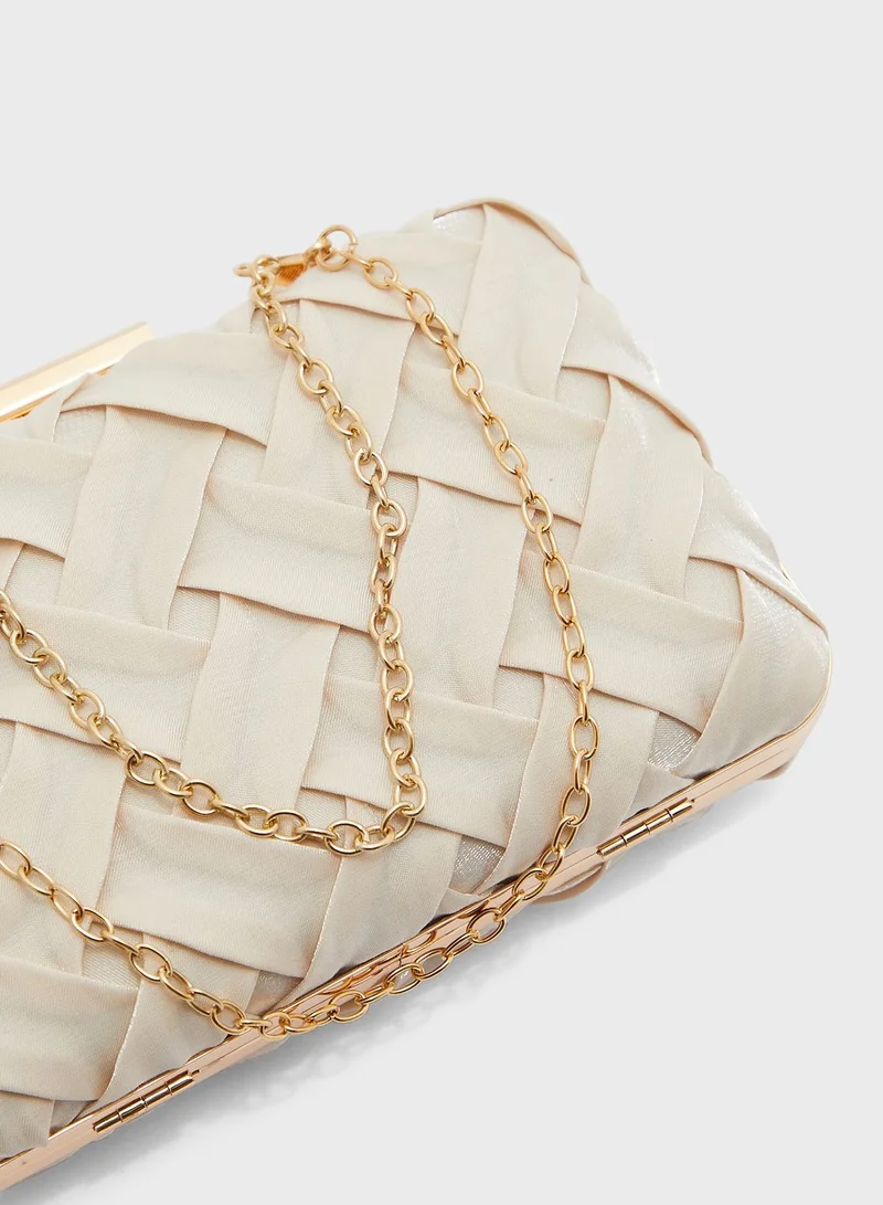 Ella Limited Edition Woven Satin Clutch Bag
