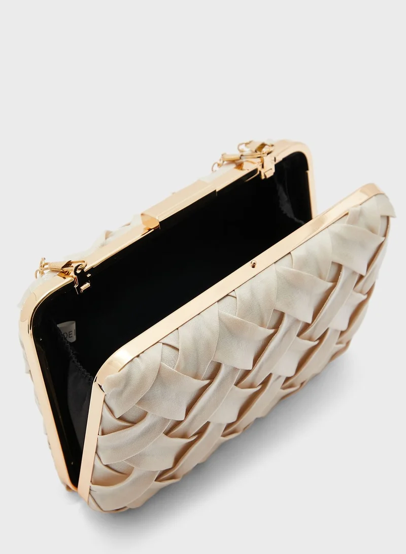Ella Limited Edition Woven Satin Clutch Bag