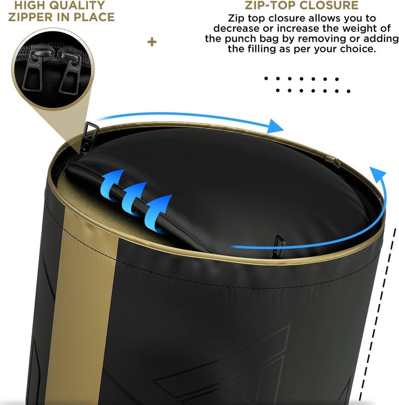 Rdx Kids Unfilled Punching Bag Set 2FT with Boxing Gloves, Non Tear Maya Hide Leather Kara Junior Hanging Bag for Kickboxing MMA Muay Thai Taekwondo Karate BJJ Strength Training, Home Gym Equipment - Image 4