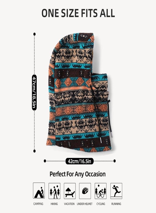 MVPTOO Balaclava Fleece Ski Mask for Men Women Winter Face Masks Windproof Hooded Scarf Cold Weather Hat Neck Warmer(Black), Bohemian, One size - Image 4