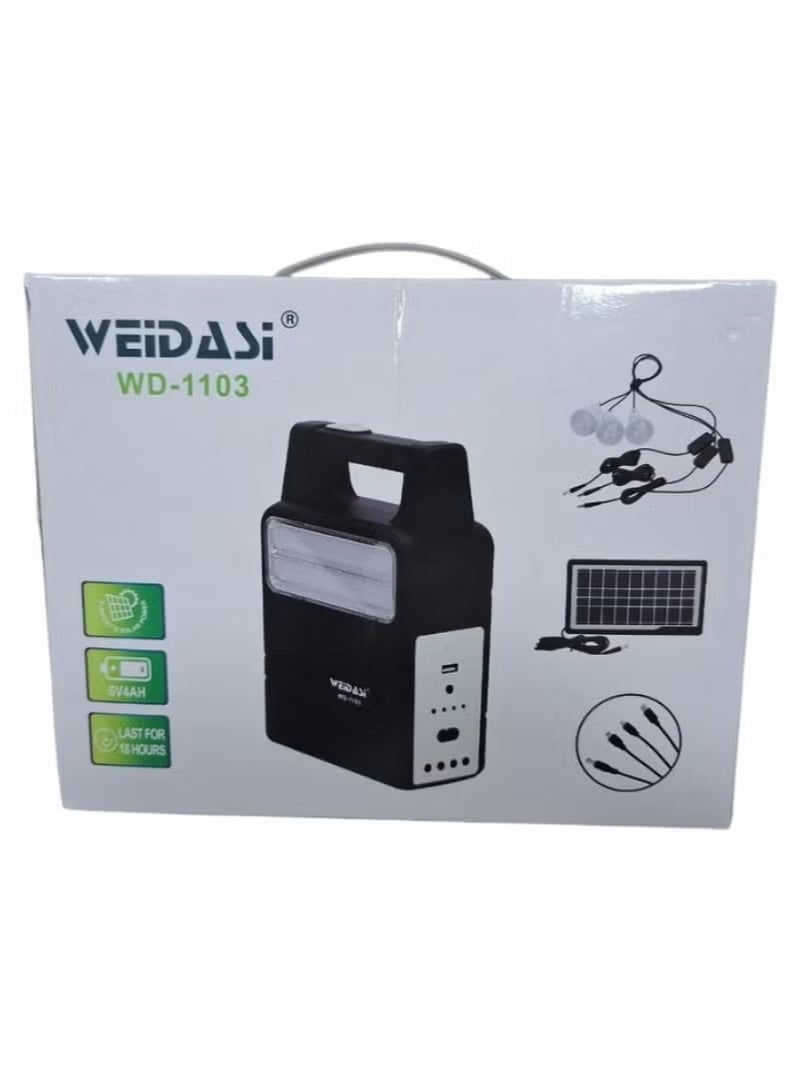 WEIDASI A multi-functional solar-powered lighting and charging system, ideal for travel, camping, and sudden power outages. - Image 1