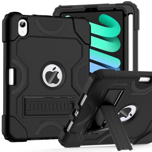 Cantis Case for iPad mini 7 A17 Pro 2024/ iPad mini 6 2021 8.3 Inch, Heavy Duty Shockproof Cover for iPad mini 7th/ 6th Generation 8.3" with Pencil Holder, Black - Image 1