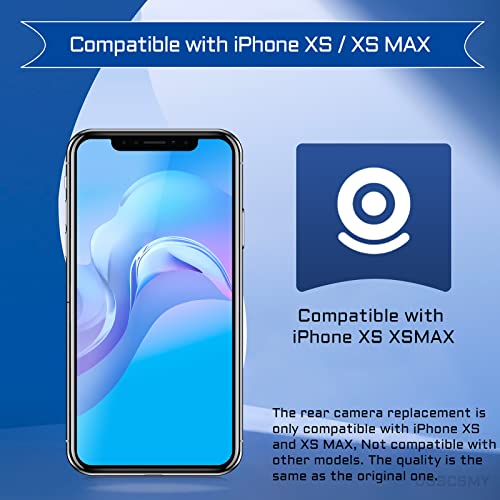DGSCSMY استبدال كاميرا خلفية DGSCSMY لجهاز آيفون Xs MAX OEM لمجموعة آيفون Xs 12MP العدسة الرئيسية الخلفية مع عدسة تليفوتو واسعة OIS HDR فيديو 4K مجمعة أدوات إصلاح A1920 A2097 A2098 A2099 A2100 - Image 3