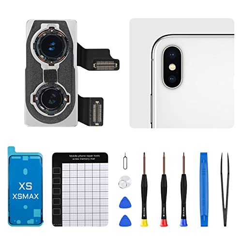 DGSCSMY استبدال كاميرا خلفية DGSCSMY لجهاز آيفون Xs MAX OEM لمجموعة آيفون Xs 12MP العدسة الرئيسية الخلفية مع عدسة تليفوتو واسعة OIS HDR فيديو 4K مجمعة أدوات إصلاح A1920 A2097 A2098 A2099 A2100 - Image 1