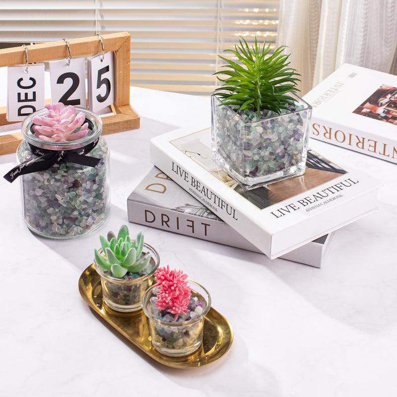 EZEELAI 0.5 Lb/230g Fluorite Crystal Chips Stones Decorative Crystal Pebbles, Irregular Shaped Natural Quartz Stones Aquarium Gravel Rocks for Vases Filler, Garden and Fish Tank Decoration - Image 5