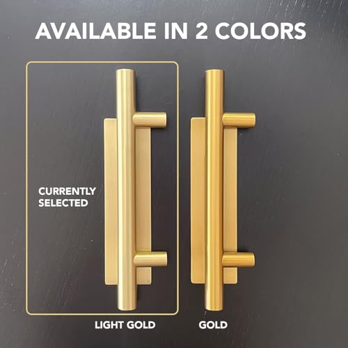 Rio Salto 12-Inch Brushed Brass Gold Barn Door Handle Kit, Closet Door Handle Solid Aluminun, Pull Handle and Flush Handle Set, Heavy Duty Large Sliding Door Handles (2-Door Pack) - Image 4