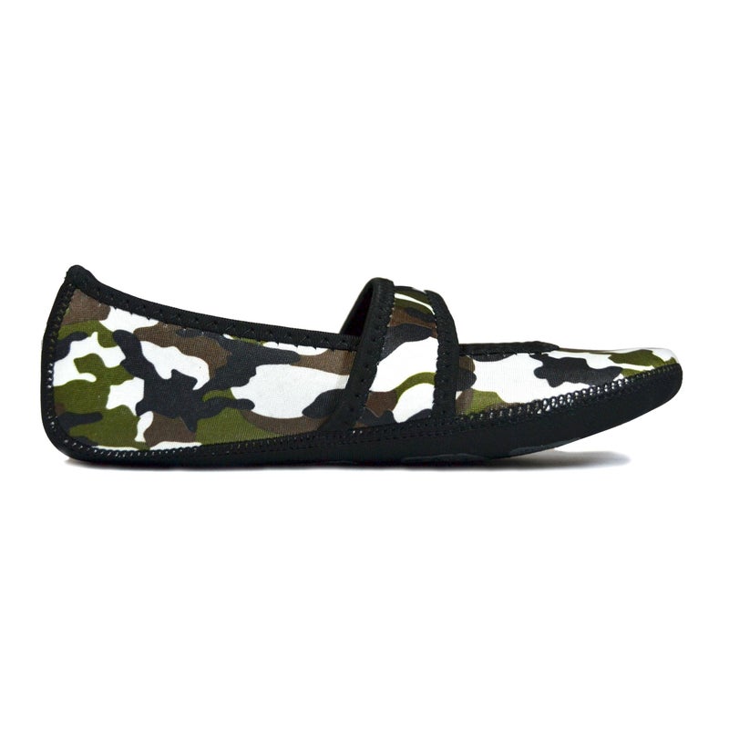 Nufoot Betsy Lou Women's Slippers, Foldable, Flexible Flats, Slipper Socks, Travel Slippers, Exercise Shoe, Dance Shoe, Yoga Socks, House Shoes, Indoor Shoes, Green Camouflage, X-Large - Image 2