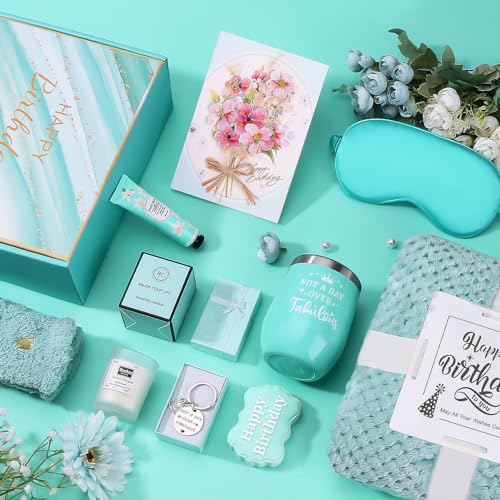 BaiCai Birthday Gifts for Women Happy Birthday Gifts for Mom Her Sister Best Friend Girlfriend Coworker Wife Bday Gift Ideas Unique Relaxing Spa Birthday Gift Basket for Women Care Package w Blanket - Image 3