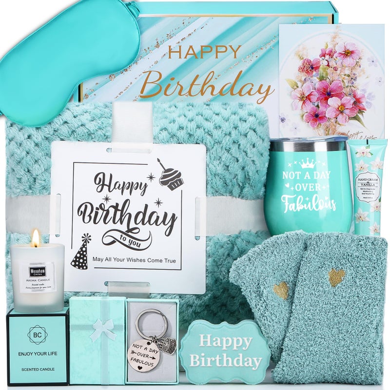 BaiCai Birthday Gifts for Women Happy Birthday Gifts for Mom Her Sister Best Friend Girlfriend Coworker Wife Bday Gift Ideas Unique Relaxing Spa Birthday Gift Basket for Women Care Package w Blanket - Image 2