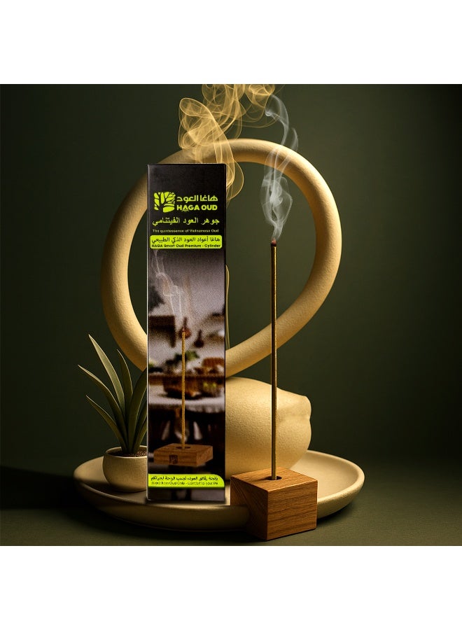 Haga Oud Vietnam Agarwood Incense Sticks - Premium SOY1s, 44 Sticks, 16cm Long, 3mm Thick, 25g - Natural, Chemical-Free Long-Lasting Fragrance for Home, Office & Meditation - Gift Box (Pack of 2) - Image 3