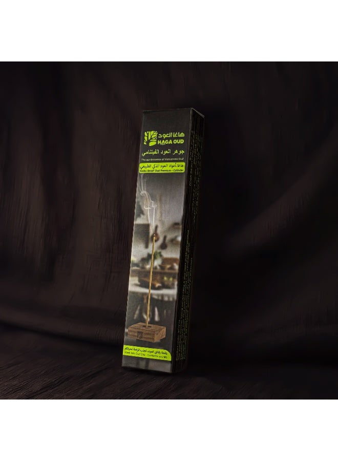 Haga Oud Vietnam Agarwood Incense Sticks - Premium SOY1s, 44 Sticks, 16cm Long, 3mm Thick, 25g - Natural, Chemical-Free Long-Lasting Fragrance for Home, Office & Meditation - Gift Box (Pack of 2) - Image 4