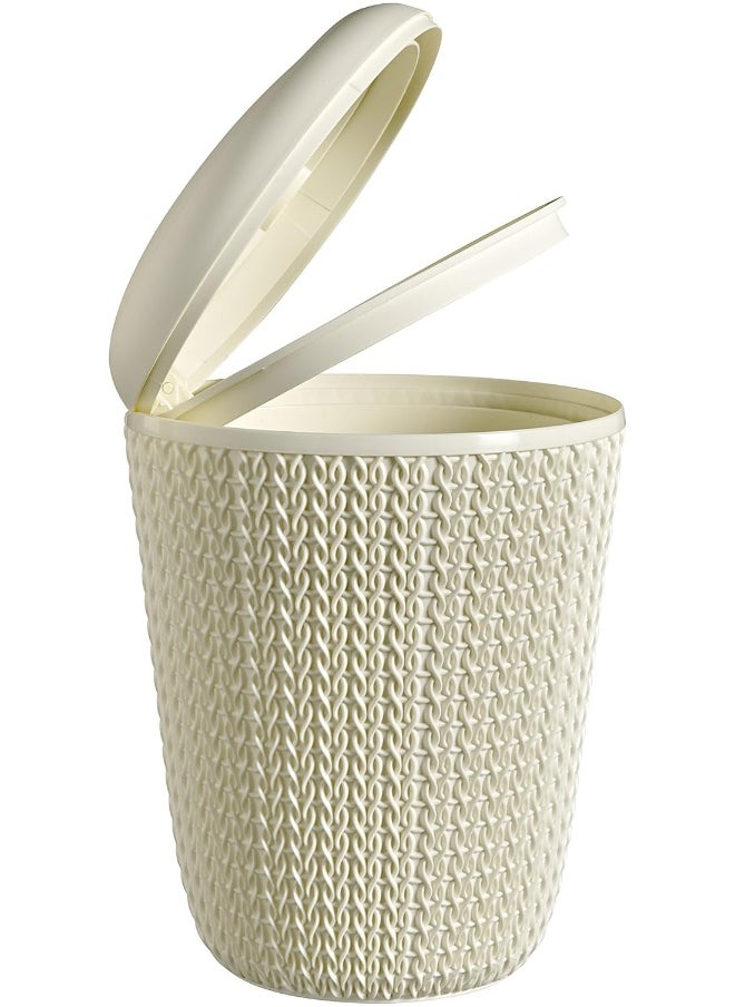 Curver Knit Bathroom Bin 22 Cm Off White Color  - Image 2