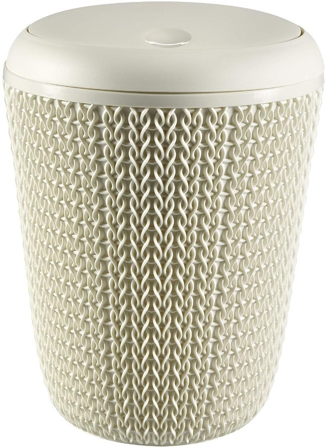 Curver Knit Bathroom Bin 22 Cm Off White Color  - Image 1