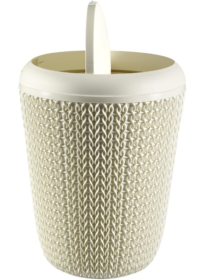 Curver Knit Bathroom Bin 22 Cm Off White Color  - Image 3