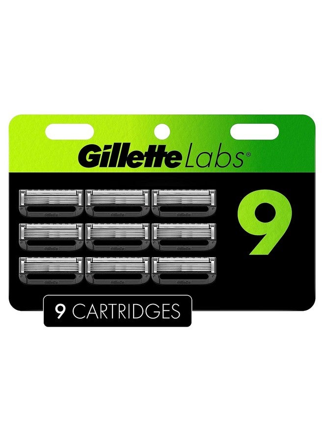 Gillette Labs Razor Blade Refills Compatible With Gillette Labs With Exfoliating Bar By Gillette And Heated Razor 9 Refills - Image 1