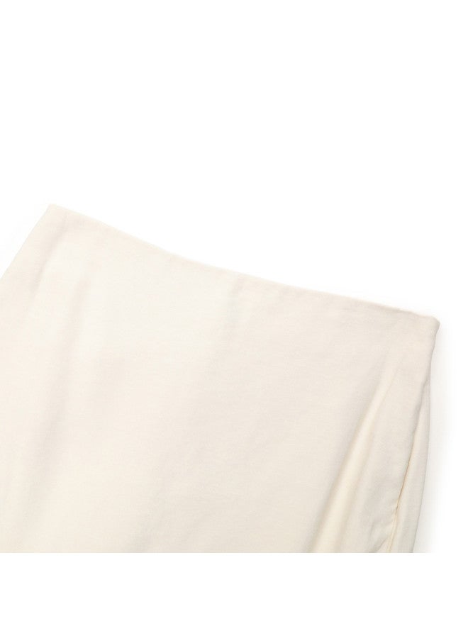 Zara High-end Design Solid Color High-waist Slit Midi Skirt Pants - Image 4