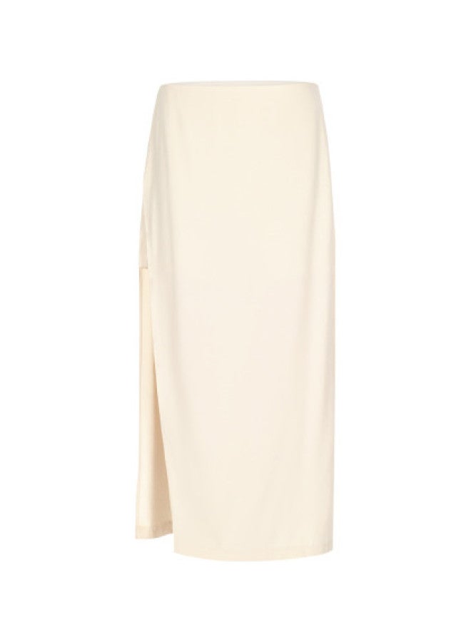 Zara High-end Design Solid Color High-waist Slit Midi Skirt Pants - Image 1