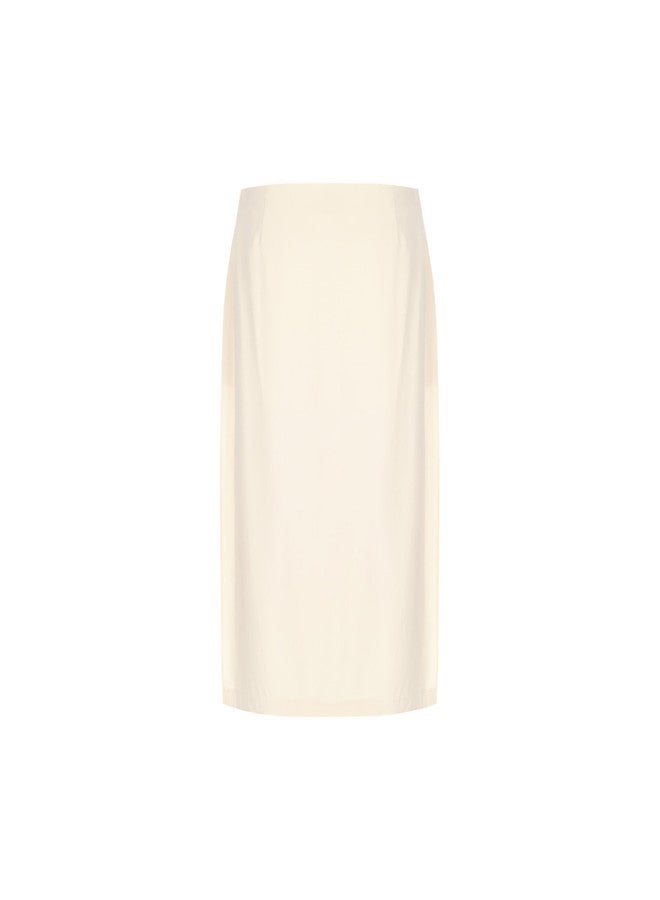 Zara High-end Design Solid Color High-waist Slit Midi Skirt Pants - Image 3