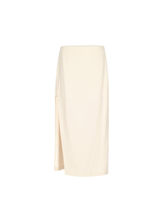 Zara High-end Design Solid Color High-waist Slit Midi Skirt Pants - Image 2