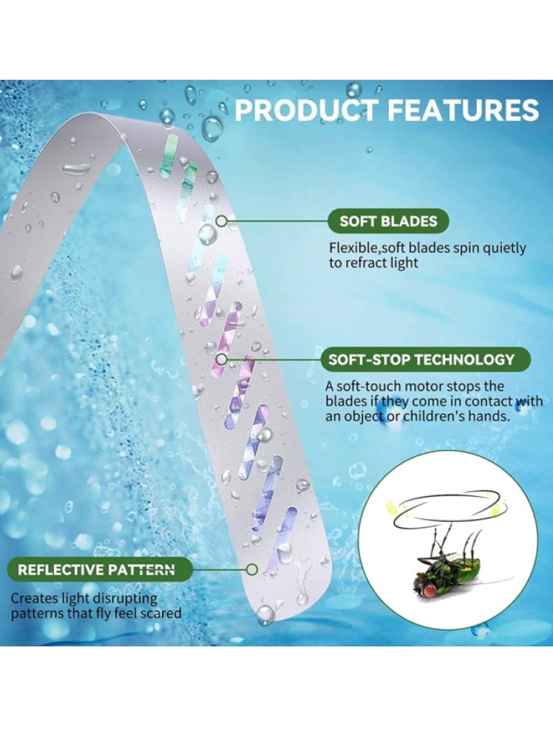 RATSAW 2 حزمة من مراوح الطيران للطاولات، مروحة طاردة للطيران في الأماكن المغلقة والخارجية مع شفرات ثلاثية الأبعاد تعمل بالبطاريات - Image 3