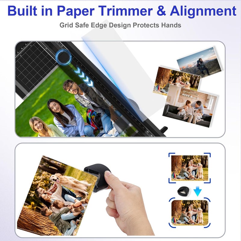 VidaTeco Laminator, Portable A4 Thermal Laminating Machine with Hot and Cold Settings, Quick Warm-up and No Bubbles with 20 Laminator Pouches,1 Corner Rounder, Built-in Paper Cutter, For School/Home/Offices - Image 5