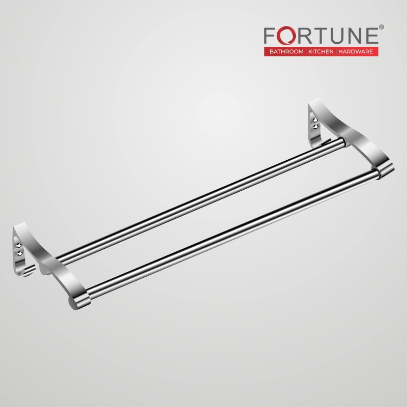 FORTUNE Wall Mounted Stainless Steel Towel Rack, Towel Bar Rod Holder | Towel Rail for Kitchen & Washroom Hanger Stand | Bathroom Accessories for Homes (18 Inch, Pack of 1) - Image 3