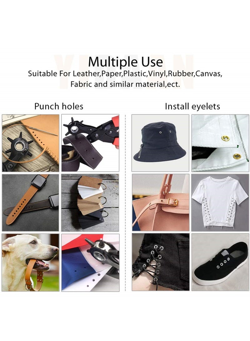 SYOSI Leather Hole Punch Tool for Belts, Watch Bands, Shoes, Fabric - Complete Kit for DIY Belt and Strap Adjustments with 100 Sets of Grommet Eyelets  - Image 5
