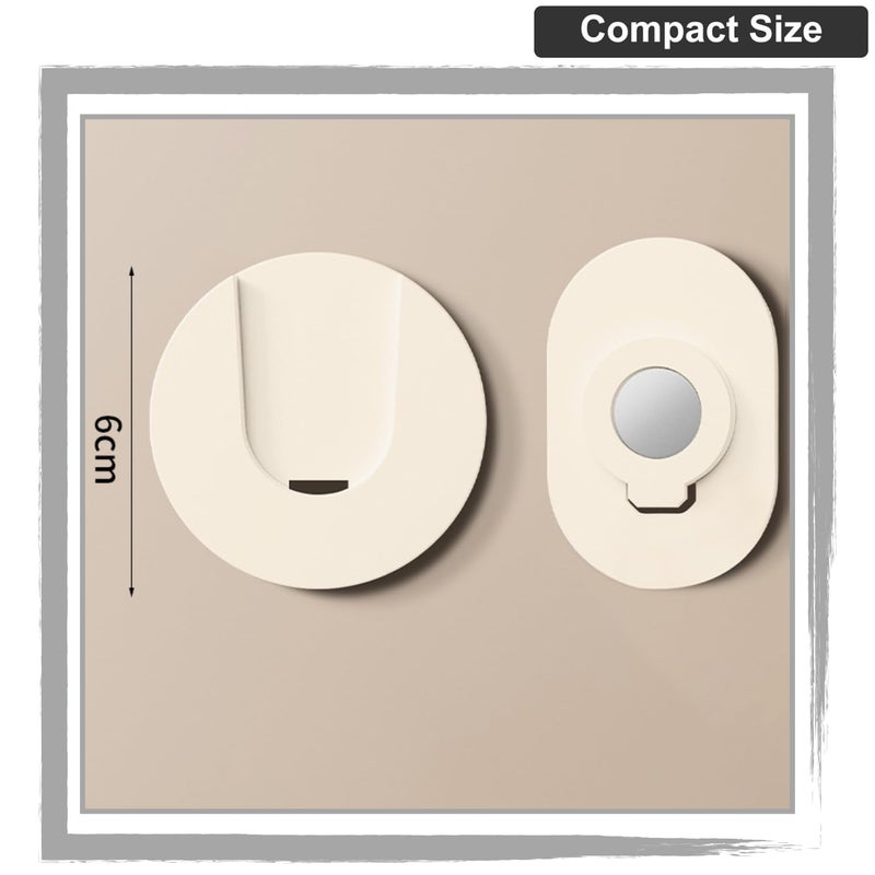KOOSHLO Self-Adhesive Magnetic Remote Control Holder Wall Mount – No Drilling, Non-Marking Tape, Universal Organizer Stand for AC, TV, Fan Remote & Small Gadgets – Home & Office Use Pack of 2 (Beige) - Image 2
