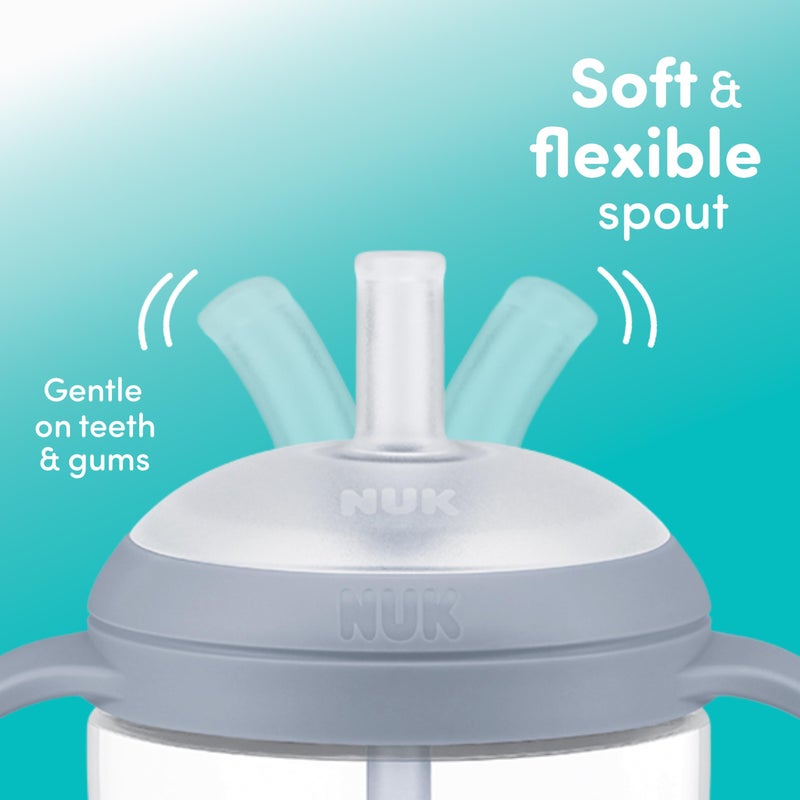 NUK Perfect Match Learner Straw Cup, 5 oz, 2 pack â€“ Soft Straw, Easy-Grip Handles, BPA Free, Spill Proof Transition Sippy Cup - Image 3