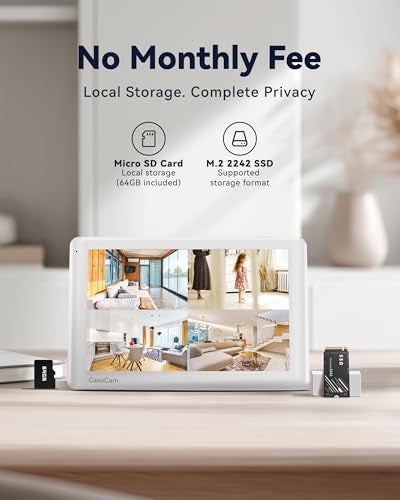 CasaCam Wireless Security Camera System Pro | 10.1” Touchscreen Monitor, 2 2K Floodlight Cameras | Indoor/Outdoor, No Monthly Fees, AI Detection, Two-Way Talk, 64GB SD, Model VS6102 - Image 2