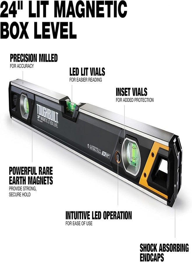 ToughBuilt - 24-in Lighted Magnetic Box Level - (TB-H2-L-24LH-M) - Image 3