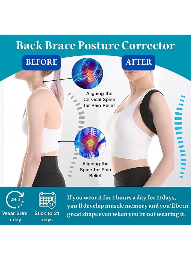 جيفت دعامة الظهر لتصحيح وضعية الجسم، دعامة مسامية قابلة للتهوية للنساء والرجال، دعامة ظهر مريحة للرجال، لتخفيف آلام العمود الفقري والكتف. - Image 3
