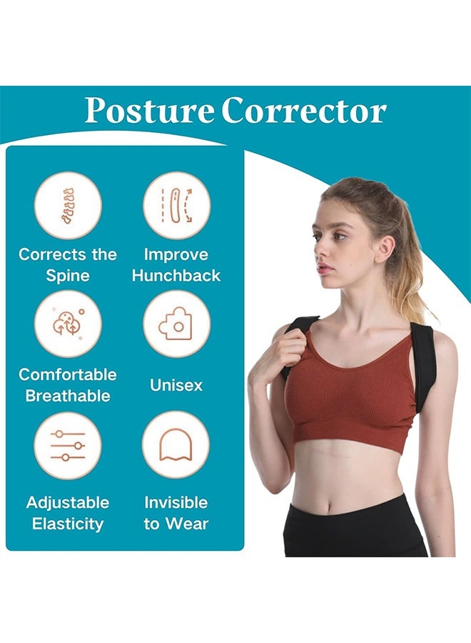 جيفت دعامة الظهر لتصحيح وضعية الجسم، دعامة مسامية قابلة للتهوية للنساء والرجال، دعامة ظهر مريحة للرجال، لتخفيف آلام العمود الفقري والكتف. - Image 4