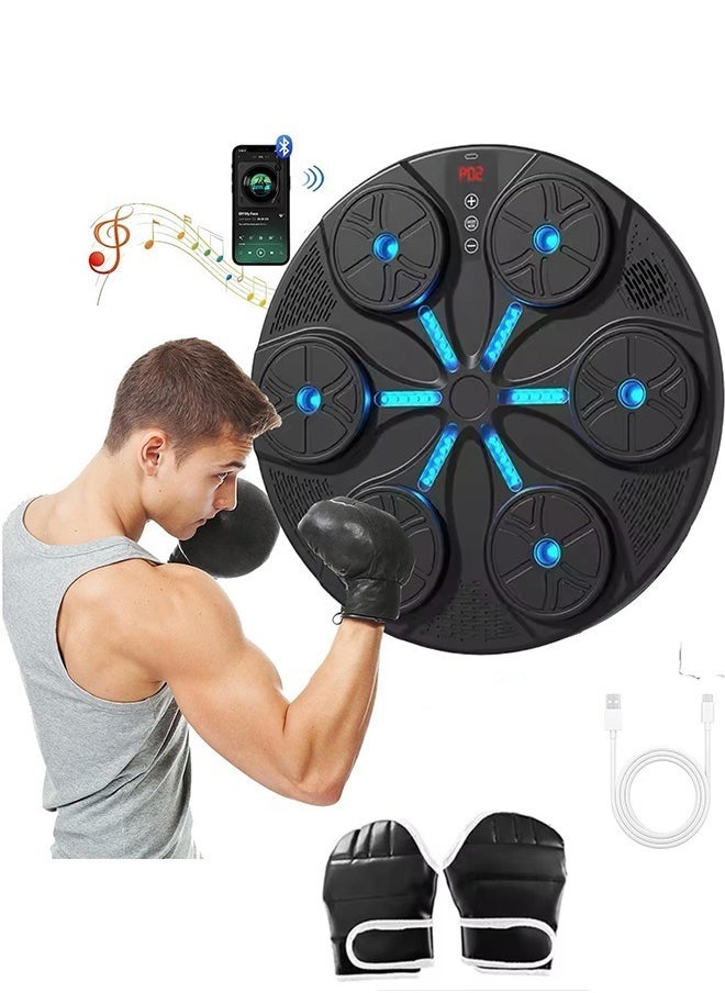 Wall Mounted Electronic Boxing Machine, Bluetooth LED Light with USB Charging, Musical Boxing Machine with 9 Interaction Training Modes with Boxing Gloves for Kickboxing, Karate, Gym Training - pzsku/Z0E30D9B3800B7E011B85Z/45/_/1725550640/2131207e-8616-4f0c-98fc-d33d3ce8f971