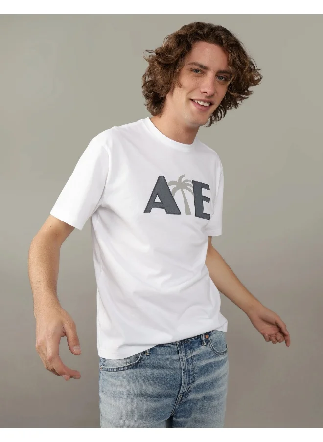 American Eagle Logo Detail Crew Neck T-Shirt