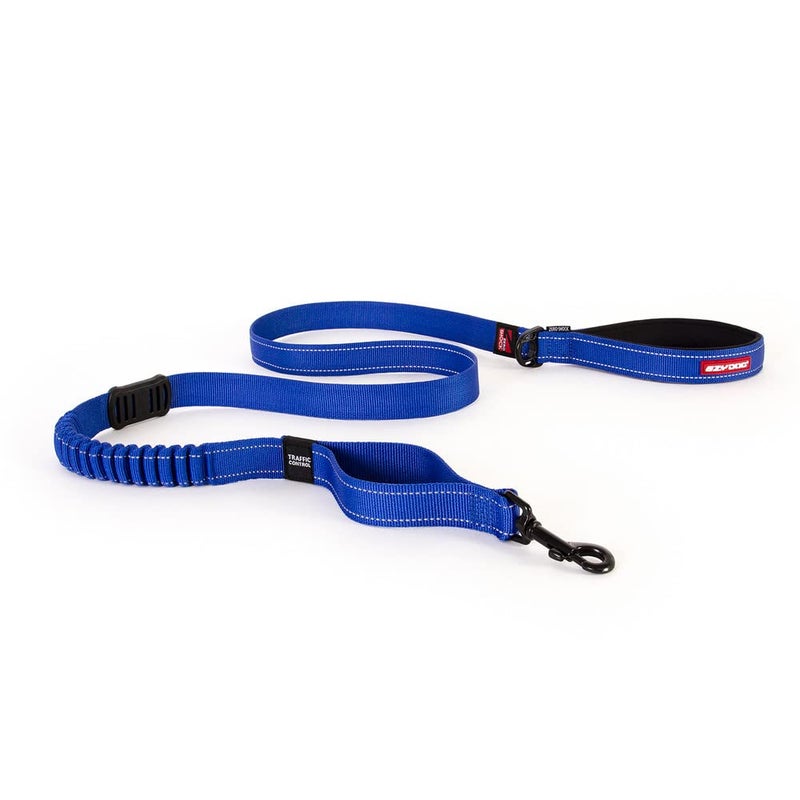 EzyDog Zero Shock Dog Leash - Shock Absorbing Bungee Leash for Dogs That Pull or Excite - Dual Handle and Reflective for Large, Medium, or Small Dogs (72-Inch, Blue) - Image 1