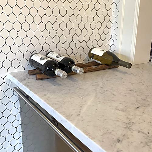 Ironwood Gourmet Compact Wooden Wine Rack Bottle Holder, Acacia Wood 15 Capacity Countertop Wine Bottle Rack - Image 3