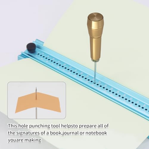 Sthmeyue Bookbinding Hole Punching Kit, Complete Set with Awl, Cradle, Aluminum Alloy, Self-Locking Design for DIY Crafts, Notebooks, Journals, Planners (Bidirectional Limit) - Image 4