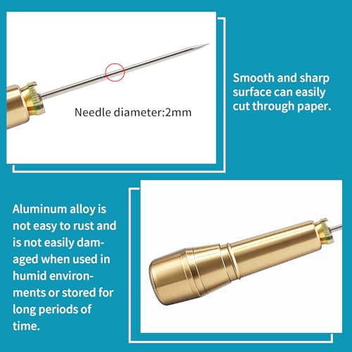 Sthmeyue Bookbinding Hole Punching Kit, Complete Set with Awl, Cradle, Aluminum Alloy, Self-Locking Design for DIY Crafts, Notebooks, Journals, Planners (Bidirectional Limit) - Image 3