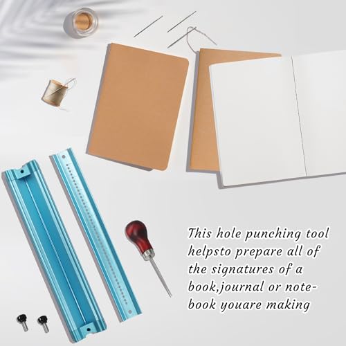Sthmeyue Bookbinding Hole Punching Kit, Complete Set with Awl, Cradle, Aluminum Alloy, Self-Locking Design for DIY Crafts, Notebooks, Journals, Planners (Bidirectional Limit) - Image 5