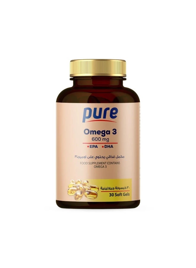 Pure is a dietary supplement containing Omega 3 - 600 mg, 30 capsules