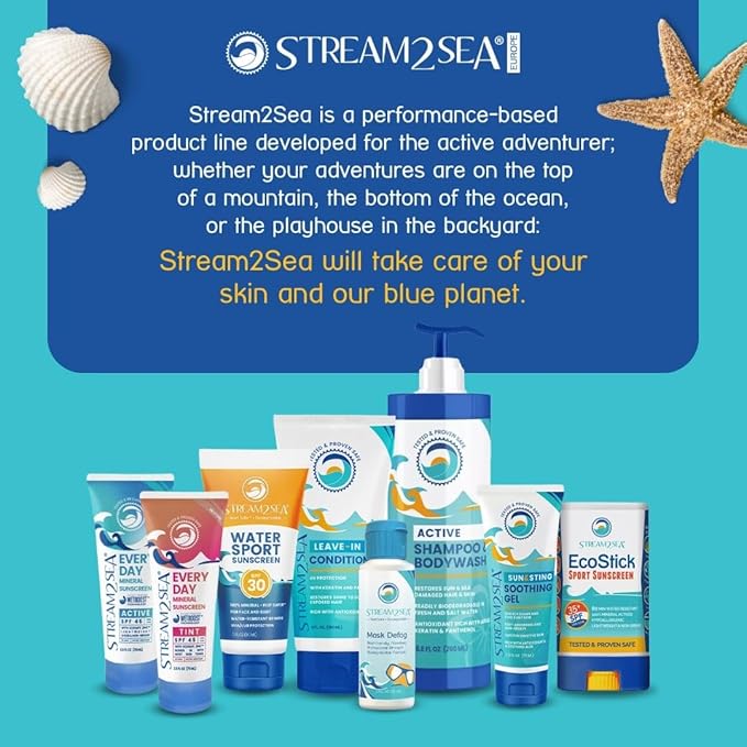 STREAM 2 SEA بلسم تركيبي لترك الشعر 2 بحر ينعم ويعيد ترطيب الشعر 180 مل خالي من البارابين مع حماية من الأشعة فوق البنفسجية - Image 5