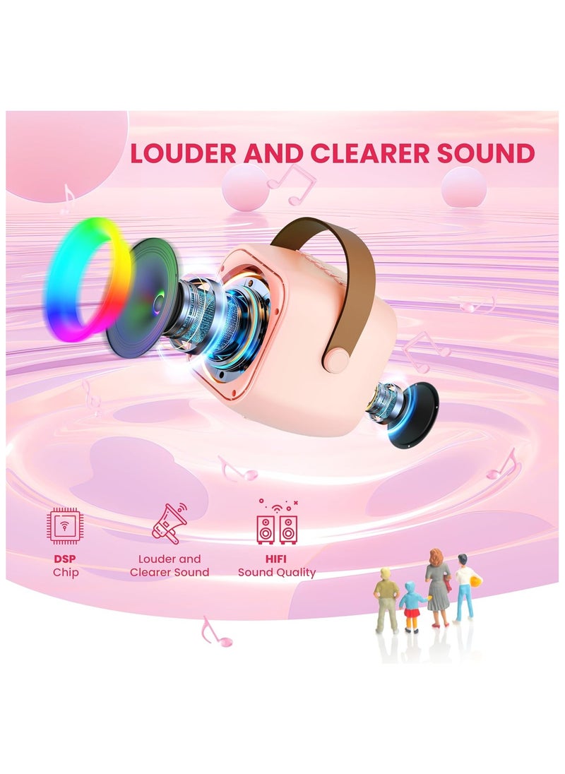 Zashe Kids Karaoke Machine – Portable Bluetooth Speaker Toy with 2 Wireless Microphones & Colorful Lights, Fun Singing Gift for Boys & Girls Multicolour  - Image 4