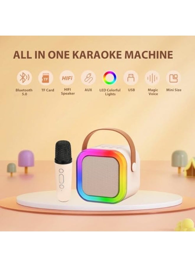 Zashe Kids Karaoke Machine with Wireless Microphone, Portable Bluetooth Speaker Toy, Music Toy with Colorful Lights, Singing Toy for Boys and Girls, Fun Gift for Kids, Multicolour - Image 2