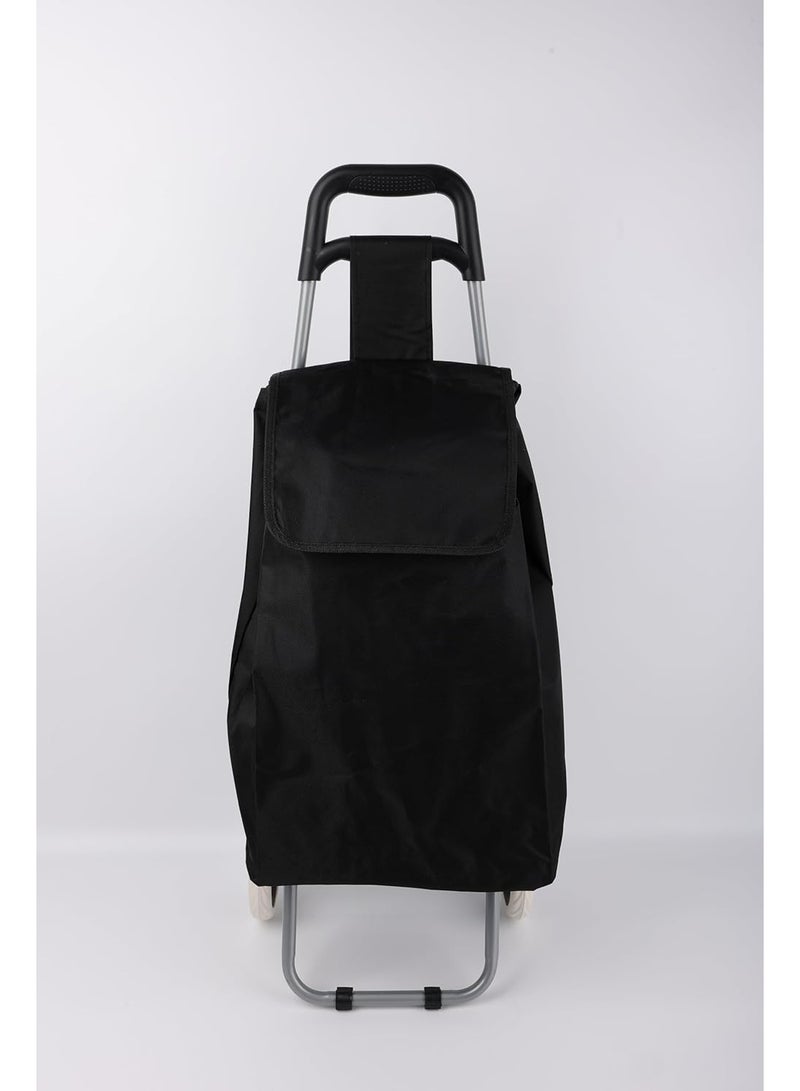 2-Wheel Shopping Trolley - Black - Image 2