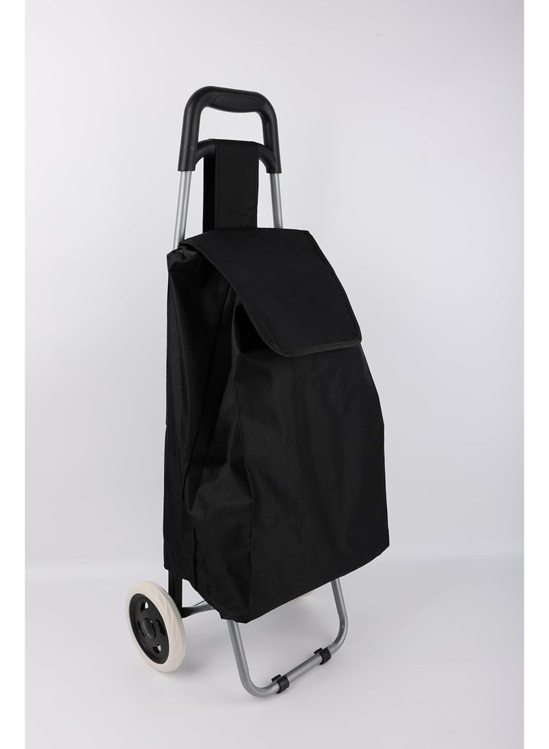 2-Wheel Shopping Trolley - Black - Image 5